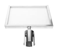 SEWACC Support Porte-Panneau en Acier Inoxydable A3 Horizontal Porte-Affiche sur Poteau Métallique Argenté Barrière de File D’Attente pour Gestion des Foules Signalétique