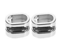 SEWACC Support Tringle à Rideau en Alliage de Zinc Épais, Base à Bride Brillante 16 Mm, Lot de 4 Supports pour Porte-Serviettes et Porte-Canne à Vêtements, Fixation Murale Solide