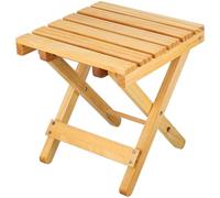 SEWACC Table D'appoint Pliante en Bois pour Extérieur, Compacte et Légère, Support pour Pots de Fleurs, Table Portable pour Camping, Pique-niques et Jardin, Finition Naturelle Bois Clair