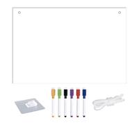 SEWACC Tableau Mémo de Bureau Transparent Effaçable à Sec en Acrylique Corde Suspendre 80 CM et 6 Stylos pour Usage Quotidien