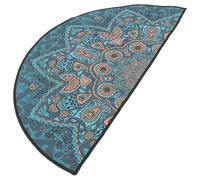 SEWACC Tapis Bohème Demi-Rond 40X80 CM en Polyester Imperméable Antidérapant Tapis de Salle de Bain et Absorbant Décor Ethnique Mandala pour Entrée et