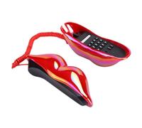 SEWACC Téléphone Filaire à Lèvres Rouges Original, Décoration D’intérieur Créative, Fonction Fixe Son Clair, Design Sculptural Rouge Vif, Accessoire Bureau Et Maison