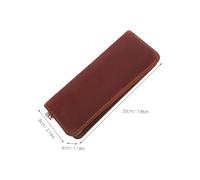 SEWACC Trousse à Crayons Cuir Vintage avec Organisateur Rectangulaire pour Stylos et Fournitures de Bureau Étui pour École et Voyage Boîte à Crayons Zippée Robuste