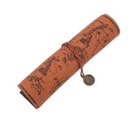 SEWACC Trousse à Crayons Rétro Cuir Premium Capacité Pochette Roulante Portable Multifonction pour Stylos Maquillage et Voyage pour Étudiants et Artistes