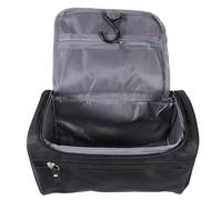 SEWACC Trousse de Rangement pour Cosmétiques en Tissu Oxford Imperméable Pochette Polyvalente Noire 25X14X13 CM pour Voyage et Organisation des Produits de Beauté