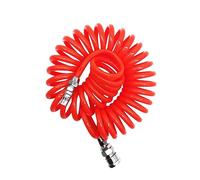 SEWACC Tuyau Flexible Compresseur PU Rouge avec Raccord Standard Tube Pneumatique à Ressort et Rétractable pour Air Comprimé