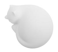 SEWACC Urne Funéraire pour Cendres de Chat en Matériau Synthétique Blanc, Sculpture Délicate de Chat Endormi, Couvercle Intégré Fermeture à Pression Souvenir