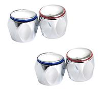 SEWACC Volant Manuel De Robinet En Plastique Abs Électrolytique Résistant Haute Température Pour Eau Chaude Et Froide, Lot De 2 Sets De Anneaux Rouge Et Bleu, Compatible La Cuisine Et Salle De Bain