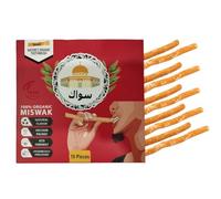 SEWAK Miswak Lot de 10 bâtonnets pour dents | Sewak Natural Toothbrush | Brosse à dents en bois bio avec support | Scellée sous vide