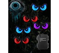 Sewawe Décorations d'Halloween, lot de 5 lumières LED lumineuses et clignotantes pour intérieur/extérieur, buisson, cour, fenêtre, fête