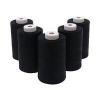 Sewfil dacor 120 - Lot de 5 cônes de fil à coudre polyester (5 x 5.000 mètres) - Noir