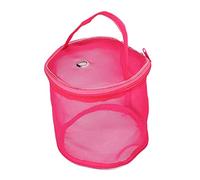 Sewing Basket, Portable Handle Large Space Mesh Design Nylon Wide Application Knitting Bag for Stitching Knitting Crochet Art Craft Supplies (Rose red trumpet)