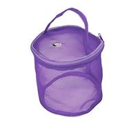 Sewing Basket, Portable Handle Large Space Mesh Design Nylon Wide Application Knitting Bag for Stitching Knitting Crochet Art Craft Supplies (Purple-Small)