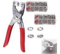 Sewing Kit with 100PCS Metal Buttons - Manual Pliers Tool Included, 100/200 PCS 9.5mm Snap Button Kit with Fastener Tool, Easy to Use, for DIY Crafts, Sewing, Clothes (200Pcs Color)