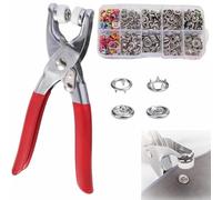Sewing Kit with 100PCS Metal Buttons - Manual Pliers Tool Included, 100/200 PCS 9.5mm Snap Button Kit with Fastener Tool, Easy to Use, for DIY Crafts, Sewing, Clothes (100Pcs Color)