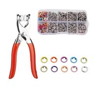 Sewing Kit with 100pcs Metal Buttons - Manual Pliers Tool Included, 9.5mm Snap Button Kit with Fastener Tool, for DIY Crafts Sewing Fabric Clothes Bag Jean (Solid)