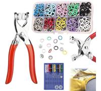 Sewing Kit with 100PCS Metal Buttons - Manual Pliers Tool Included, Metal Buckle and Pressure Pliers, Snap Button Fasteners Kit for Clothing Sewing (mix-100set)
