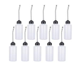 Sewing Machine Oil Pot 120ml | 10 Pack Plastic Oilers with Non - Clog Nozzle | Accurate Lubricant Applicator for Sewing/Machinery/Repair | Transparent Bottle
