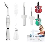 Sewing Machine Tool Kit - 6 Piece Set With Screwdrivers, Precision Tweezers & Lint Cleaning Brush, Ergonomic Non-Scratch Design | For Daily Machine Tuning & Mechanical Repair