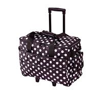 Sewing Online Grand Sac à roulettes pour Machine à Coudre dans Un Tissu Noir Durable avec des Taches Blanches, 51 x 38 x 28 cm, Bouleau 006106/BW