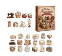 Sewing Ornaments Sapin de Noël Déco Vintage en Acrylique 2D pour Loisirs | Kit Calendrier de l'Avent 24 Jours pour Couture pour Maison, Porte,