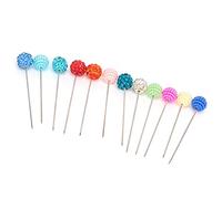 Sewing Pins Colourful Reusable Strong Edgy AntiRust Fixed Needle for Household Fixed Stainless Steel Plastic 12 or 50 Pieces (6 bayberry-shaped and 6 colored diamond)