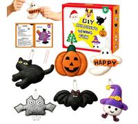 Sewing Project Kits - Cute Halloween Pumpkin Ghost Craft Ornaments