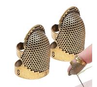 Sewing Thimbles - 2 Pieces Adjustable With Breathable Holes | Sewing Thimbles Fingers Protectors | Sewings Adjustable Thimble With Holes For Fingers Quilting Garment Repairs Blanket Making