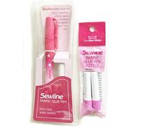 Sewline Stylo à colle pour Tissus + Lot de 2 recharges, EPP, sans épingles, Transparente - Pour couture et couture sur papier