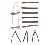 SEWOART 1 Ensemble à mâcher Perroquet perchoirs Stand de Jeu d'oiseaux Jouets de Recherche de Nourriture pour Oiseaux Petit ramette de Support d'oiseau Perroquet en Bois