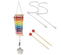 SEWOART 1 Ensemble De Jouets De Recherche De Nourriture en Bois Poulet en Bois Xylophone Toys Poulet Cage Fruit Bird Mirror