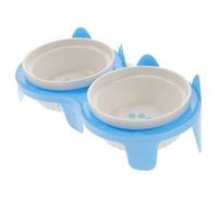 SEWOART 1 Ensemble Gamelle pour Chat en Céramique Bol De Nourriture pour Chats Bol Surélevé Chat D'extérieur Incliné Gamelles pour Chats Adaptées Aux Moustaches Bols De Chat Sky-Blue