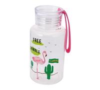 SEWOART 1 Pièce Tasse à Eau Silicone avec Impression Flamingo pour Garçon Fille Bouteille de Transport Pratique et Contenant Capacité Motifs de Dessin Animé Amusants Design Étanche et