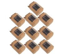 SEWOART 10 pièces Boîtes Kraft à Fenêtre Transparente Lot de Boîtes Octogonales avec Poignée Intégrée Muffins Fêtes Mariages et Anniversaires