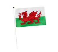 SEWOART 10 Pièces de Petits Drapeaux Gallois en Polyester Léger Coutures Lisses, pour Bureaux et Décorations de Tables Lors de Matchs Internationaux