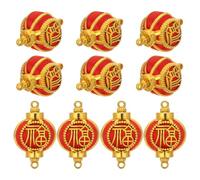 SEWOART 10 Pièces Mini Lanterns With Fu Character For Spring Festival Decoration DIY Chinese Hanging Pendants With Frame Small Lantern Ornaments For Year Of The Horse Celebration