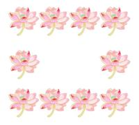 SEWOART 10 pièces Patchs Thermocollants Lotus Brodés pour Vêtements Accessoires DIY Décoration Textile et Colorée