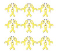 SEWOART 100 Pendentifs en Émail Forme Ruban Jaune, Breloques Artisanales Légères pour Fabrication Bijoux, Charms Ruban D'espoir, Loisirs Créatifs et Décoration