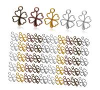 SEWOART 100 Pièces Breloques Pendentifs à Quatre Alliage Lot de Multicolores Charms Porte Clés et Bijoux pour Création Durable