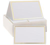 SEWOART 100 pièces Cartes de Place Pliables avec Cadre Doré Cartons de Placement pour Mariage Anniversaire et Fêtes Décoration de Table Élégante et Facile à Écrire