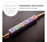 SEWOART 100 pièces Lot de Perles Carrées Acryliques Lettres Anglaises pour Fabrication Bijoux DIY Garçon Fille Perles Alphabet Noires et Blanches Sûres et Faciles à Nettoyer