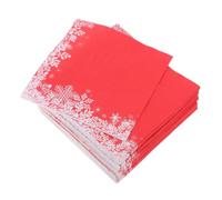 SEWOART 100pièces Serviettes Papier Flocon De Jetables Pour De Noël Rouge Vif Décoratives Pour Cocktails Hiver