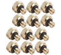 SEWOART 12 Pièces Buse de Brumisation Basse Pression en Laiton 0, 3mm | Filetage 10, Joint Auto-étanche Inclus, Acier Inoxydable, Anti-fuite et Antirouille