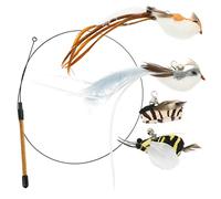 SEWOART 1Ensemble Interactive Cat Replacement Head Set Feather Refills for Long Pole Engaging Play for Kittens and Cats of All