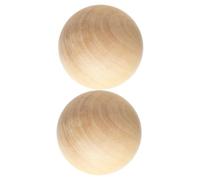 SEWOART 2 Pièces Boules Bois Naturel Solides pour Loisirs Créatifs Sphères Bois Brut Lisses Décorations DIY et Ornements Maison Lot