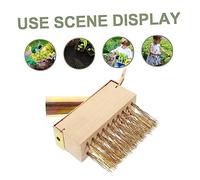 SEWOART 2 Pièces Brosse à Désherber Fil Acier avec Manche Brosse pour Éliminer Mauvaises et Fissures Au Sol Outil de Jardinage Portable Antidérapant