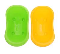 SEWOART 2 Pièces De Perroquet Bain Mangeoire Volet d'oiseaux Bassin Perruche Animal De Compagnie Suspendue Perroquet Plastique Yellow