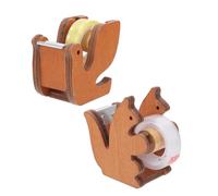 SEWOART 2 pièces Distributeur de Ruban Adhésif Bois Animal Vintage pour Bureau Coupe-ruban Pratique et Compact Support Adhésif Mignon pour École et Maison Couleur Couleur Aléatoire