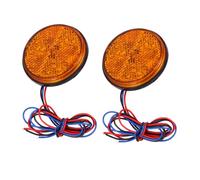 SEWOART 2 Pièces lampe feu de position latéral rond lumière LED réflecteurs clignotant réflecteur LED Feux indicateurs pour camions marqueur lumineux réflecteur de queue de Plastique