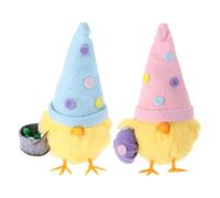 SEWOART 2 Pièces Lot de 2 Poussins de Pâques en Peluche Douce, Figurines Miniatures de 16 CM, Décoration de Table Colorée, Accessoire Festif pour Bricolages de Pâques et Centres de Fête